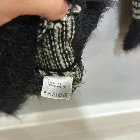 Katsumi Vintage Black and White Textured Patterned Sweater Dress Size Medium - Picture 3 of 6